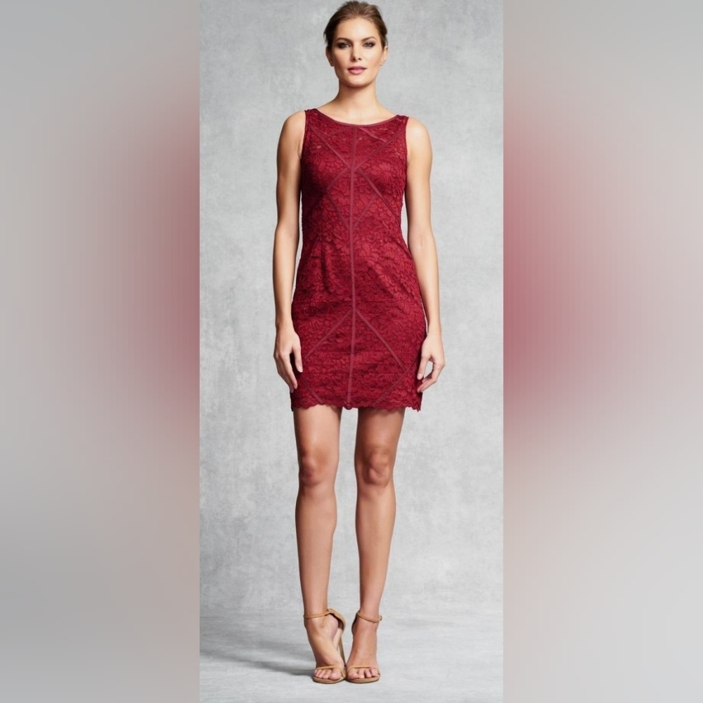 Gorgeous Burgundy Lace Cocktail Dress Sz 12